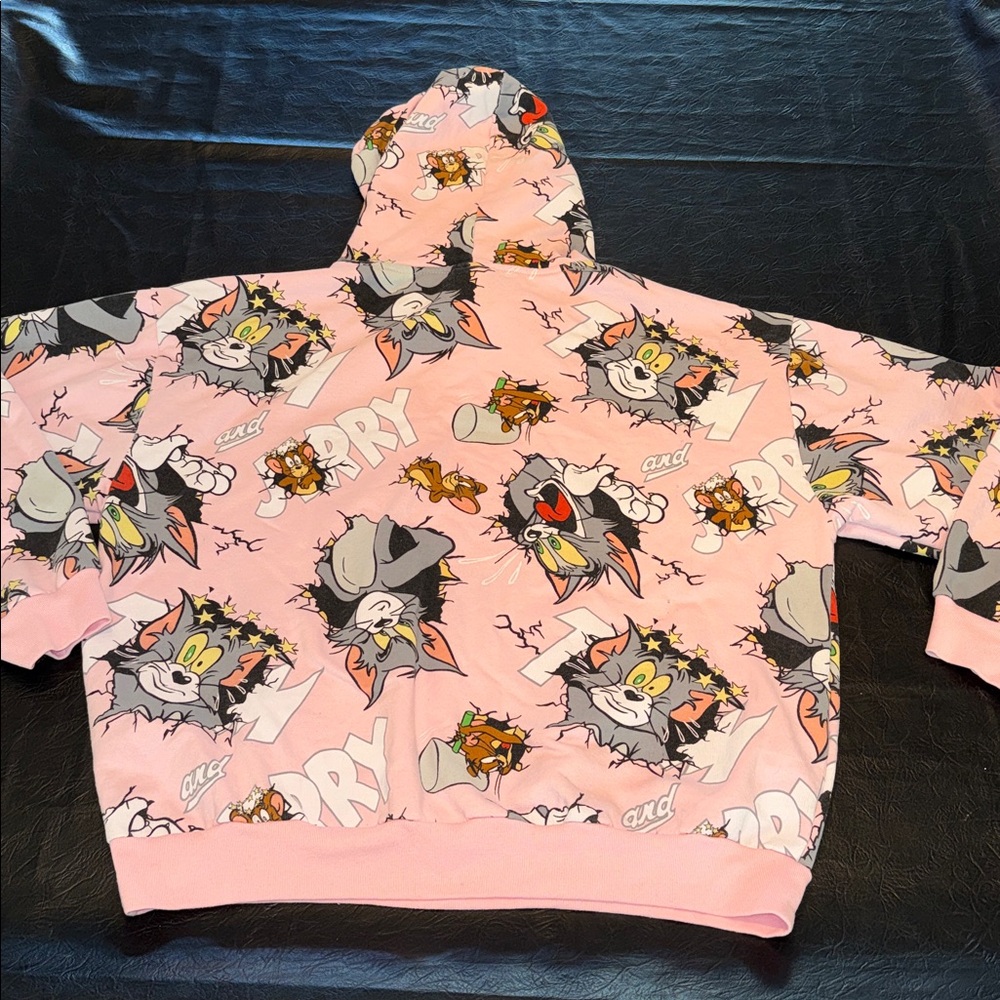 Pink Cartoon Character Hoodie Tom & Jerry Size L (CL) - Picture 5 of 12